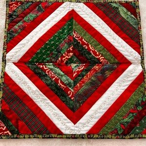 New Handmade Quilted Christmas table topper. Handmade table topper for Christmas